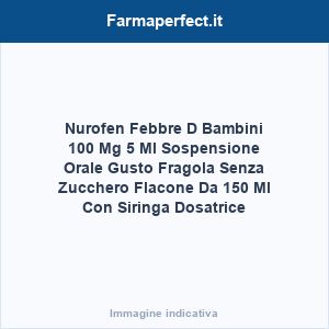 Nurofen Febbre D Bambini 100 Mg 5 Ml Sospensione Orale Gusto Fragola Senza Zucchero Flacone Da 150 Ml Con Siringa Dosatrice